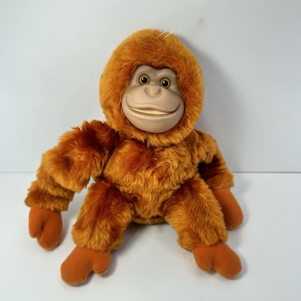 Vintage Commonwealth Orangutan Rubber Face Monkey Gorilla Orange Plush w/Tag